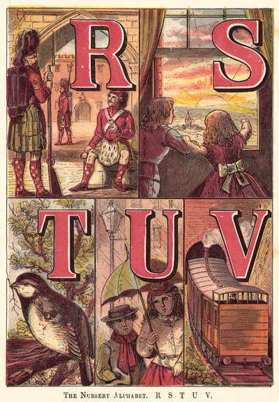 保育園のアルファベット、R、S、T、U、V 作： English School